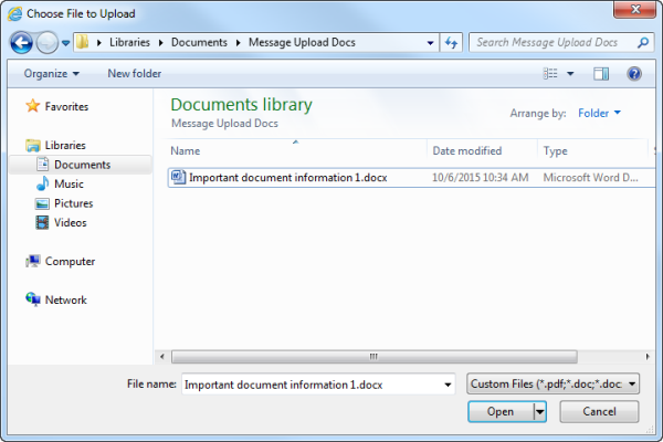Adding Documents to Messages